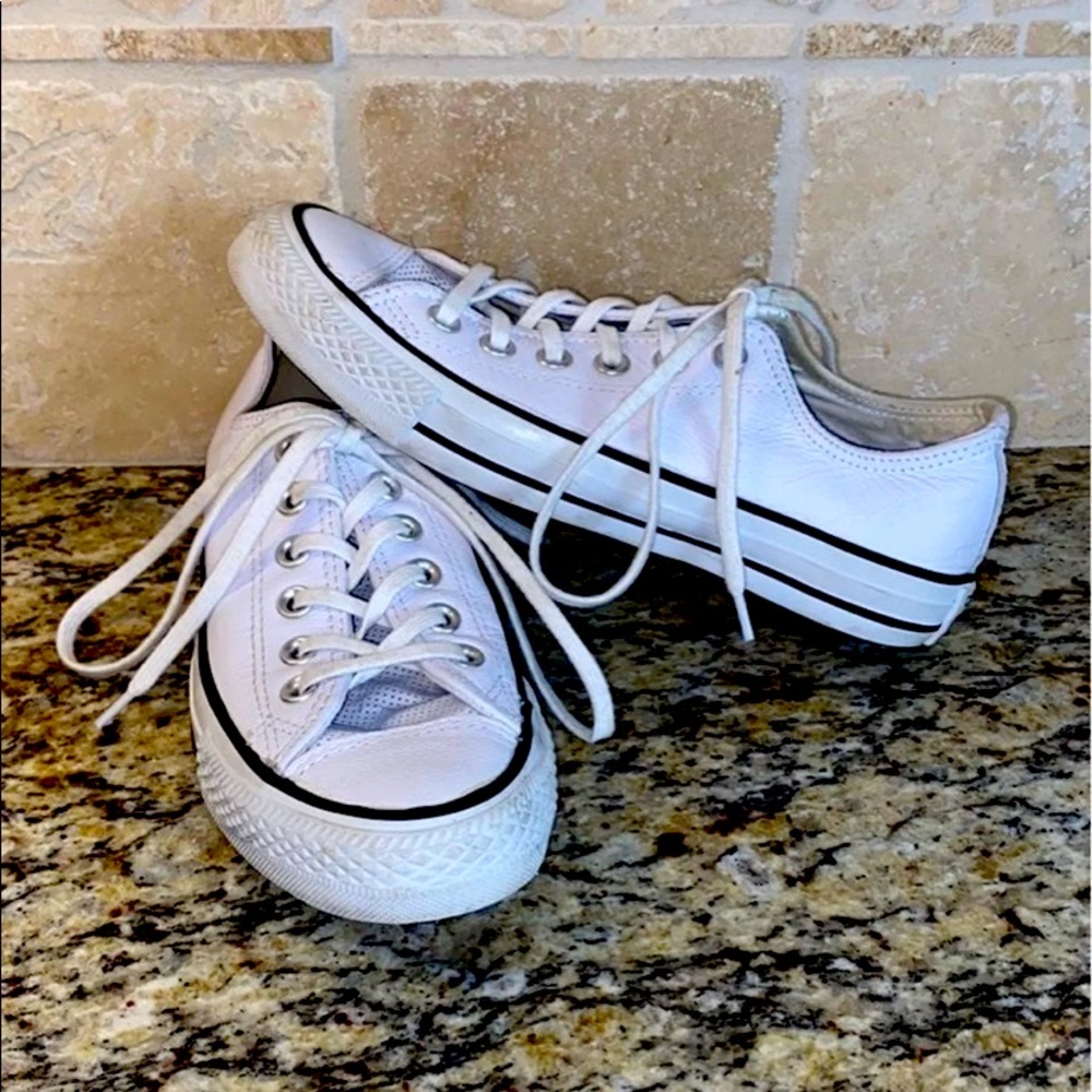 White Leather Converse Sneakers